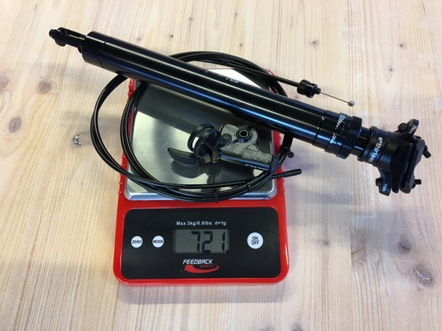 720 g, incl. cable and remote lever