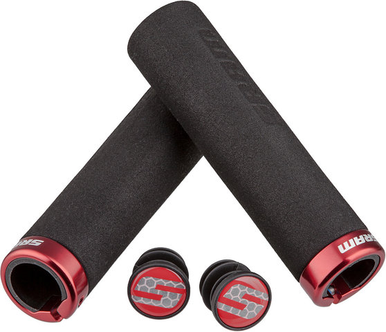 SRAM Lockring Foam Handlebar Grips - black-red/129 mm