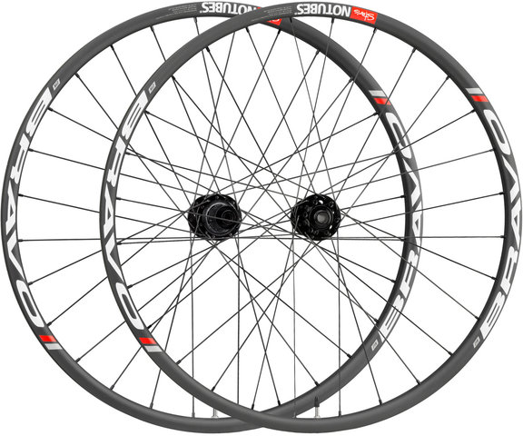 NoTubes ZTR Bravo Team Disc 6-Loch 27.5" Carbon Wheelset - black-white/27.5" set (front 15x100 + rear 12x142) Shimano