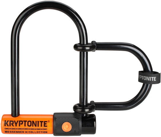 Kryptonite Messenger Mini+ U-lock with Wheel Extension - black-orange/9.5 x 16.5 cm
