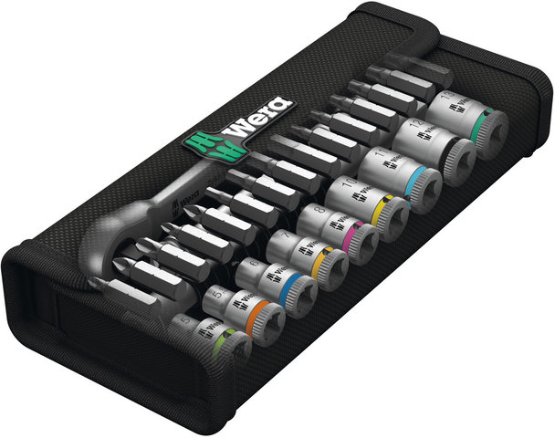 Wera Zyklop Switch Metal Ratchet 1/4" with Socket Wrench / Bit Set - silver/universal