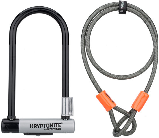 Kryptonite KryptoLok® mit KryptoFlex Bügelschloss - schwarz-grau/10 x 22,5 cm