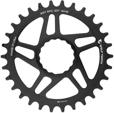 Wolf Tooth Components Direct Mount Boost Race Face Chainring for Shimano HG+ 12-speed Chains - black/30 tooth