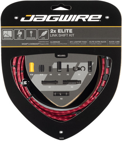Jagwire Set de Câble de Vitesse 2X Elite Link - red/universal