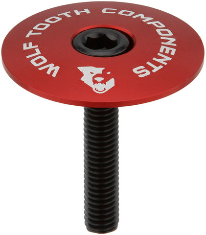 Wolf Tooth Components Capuchon de Direction Ultralight Stem Cap - red/1 1/8"