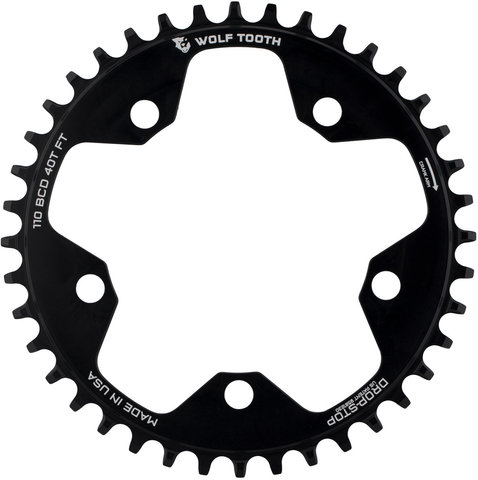 Wolf Tooth Components 110 BCD Gravel / CX / Road Chainring - black/40 tooth