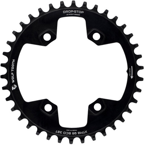 Wolf Tooth Components 96 BCD Chainring for Shimano XT M8000 / SLX M7000 - black/38 tooth