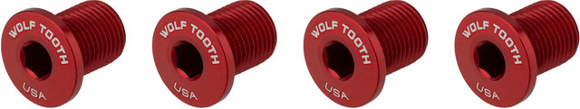 Wolf Tooth Components Chainring Bolts, M8 Thread 4-Arm 10 mm - red/10 mm