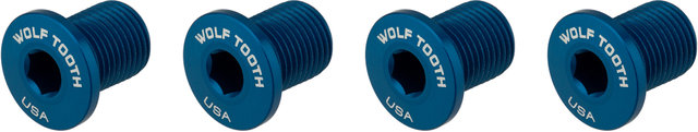 Wolf Tooth Components Chainring Bolts, M8 Thread 4-Arm 10 mm - blue/10 mm