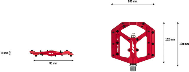 HT EVO-MAG ME03 Platform Pedal - matte red/universal