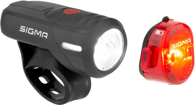 Sigma Aura 45 Frontlicht + Nugget II Rücklicht LED Beleuchtungsset m. StVZO - schwarz/45 Lux