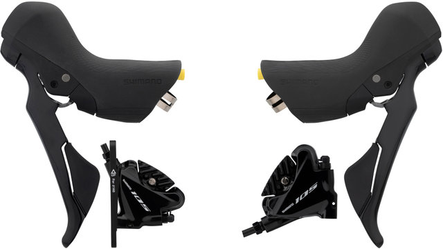 Shimano 105 BR-R7070 + ST-R7020 Disc Brake Set - silky black/set (front+rear)