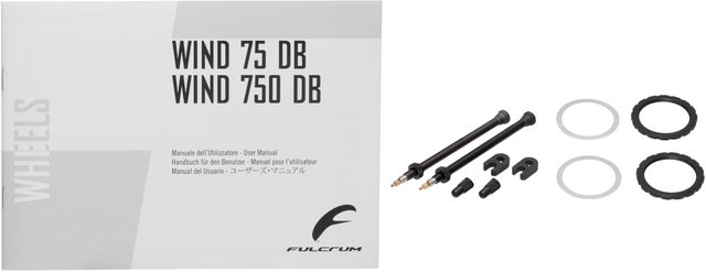 Fulcrum Juego de ruedas Wind 75 Disc Center Lock Carbon 28" - negro/Juego 28" (RD 12x100 + RT 12x142) SRAM XDR