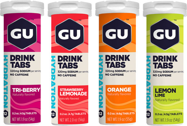 GU Energy Labs Hydration Drink Tabs Effervescent Tablets - 4 Pack - mixed/220 g
