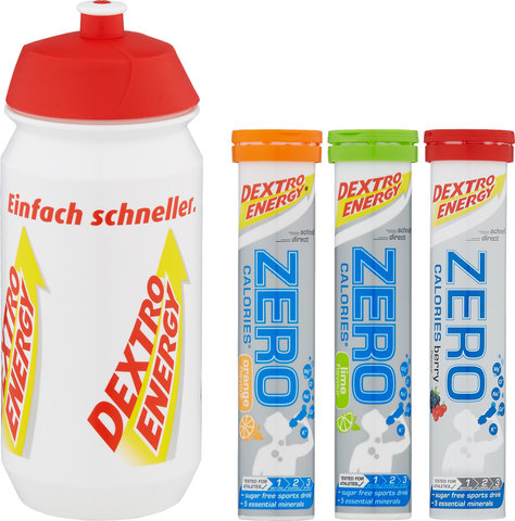 Dextro Energy Zero Calories Effervescent Tablets - 3 Pack w/ Drink Bottle - universal/240 g