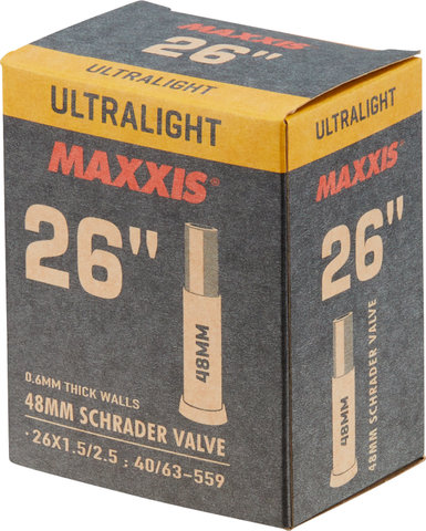 Maxxis Chambre à Air Ultralight 26" - noir/26 x 1,5-2,5 AV 36 mm