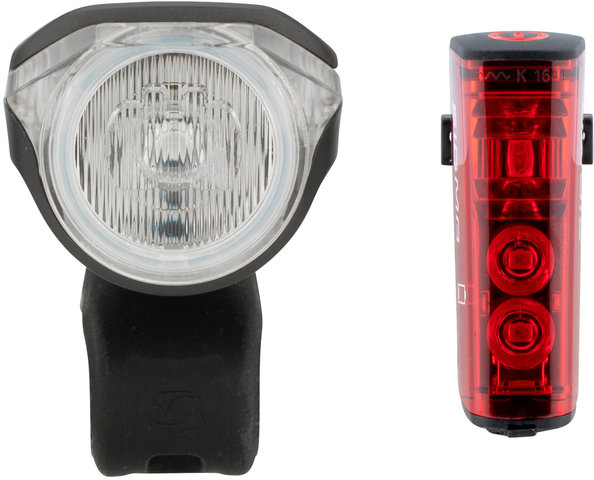Sigma Aura 80 Frontlicht + Blaze Rücklicht mit Bremslicht LED Set mit StVZO - schwarz/80 Lux