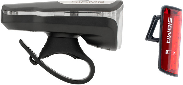Sigma Aura 80 Front Light + Blaze Rear Light w/ Brake Light LED Set - StVZO - black/80 lux