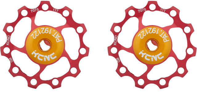 KCNC Galets de Dérailleur en Aluminium Jockey Wheel - 1 paire - red/11 dents
