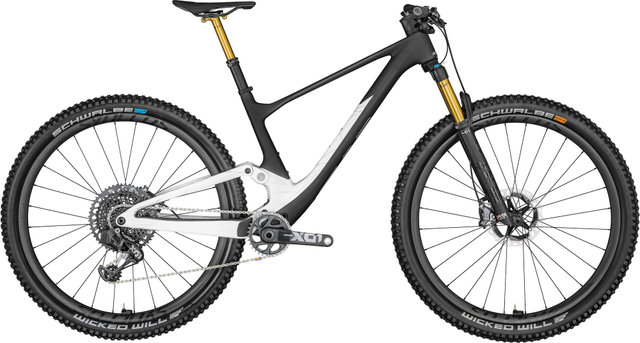 Scott Spark 900 Tuned AXS Carbon Mountain Bike - gloss white-matt raw carbon-rainbow silver/L