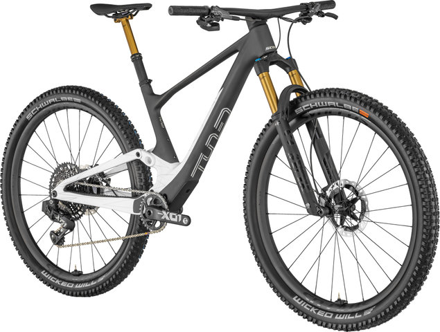 Scott Spark 900 Tuned AXS Carbon Mountainbike - gloss white-matt raw carbon-rainbow silver/L