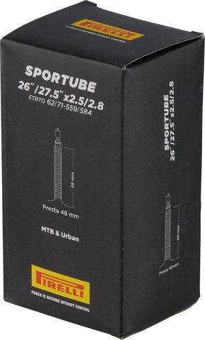 Pirelli Cámara de aire SporTube para 26" / 27,5" - universal/26-27,5 x 2,5-2,8 SV 48 mm