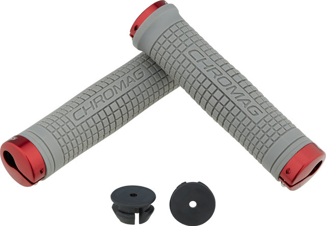 Chromag Squarewave XL Lock On Handlebar Grips - grey-red/146 mm