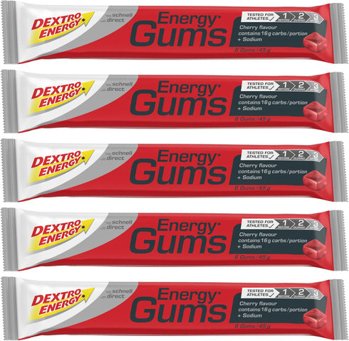 Dextro Energy Energy Gums - 5 Pack - cherry/225 g