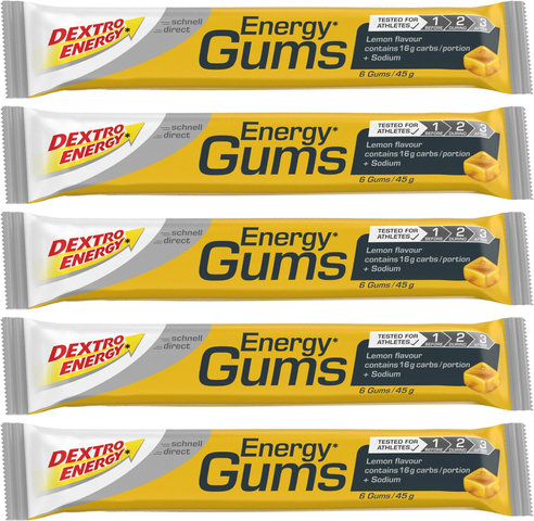Dextro Energy Energy Gums - 5 Pack - lemon/225 g