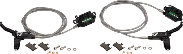 Hope Set de frenos de disco d+t Tech 4 E4 con línea de acero flexible - black-black/set (RD + RT)
