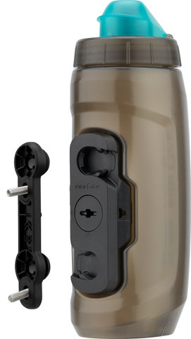 FIDLOCK TWIST antibacterial Drink Bottle 590 ml w/ bike base Holder System - transparent black/590 ml