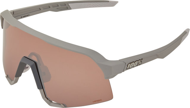 100% S3 Hiper Sports Glasses - soft tact stone grey/hiper crimson silver mirror