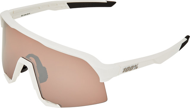 100% S3 Hiper Sports Glasses - matte white/hiper silver mirror