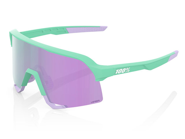 100% S3 Hiper Sports Glasses - soft tact mint/hiper lavender mirror