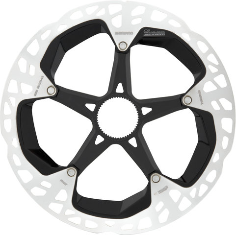 Shimano Disque de Frein RT-MT900 Center Lock Denture Interne pour XTR/Dura-Ace - argenté-noir/203 mm