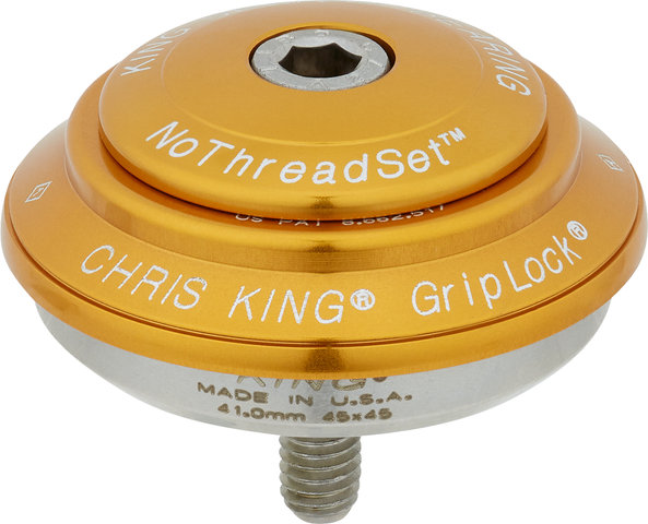 Chris King Jeu de Direction DropSet 3 IS41/28,6 - IS52/40 GripLock - gold/IS41/28,6 - IS52/40
