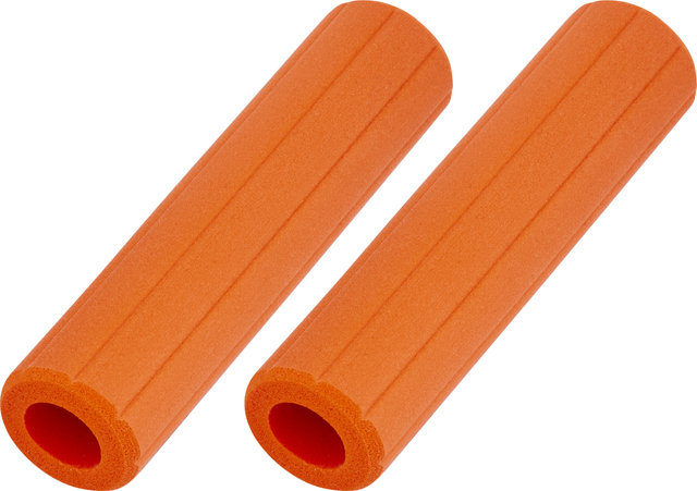 ESI Puños de manillar Ribbed Chunky Silikon - naranja/130 mm