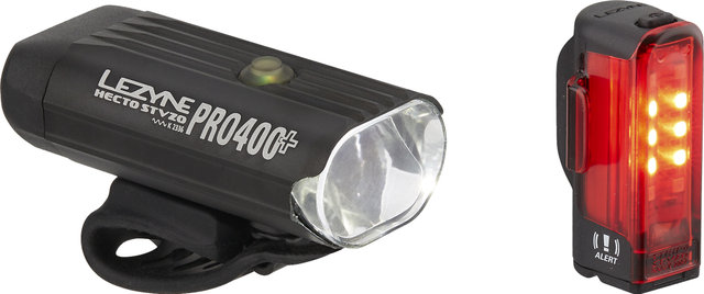 Lezyne Hecto Pro 400 + Strip Beleuchtungsset mit StVZO-Zulassung - schwarz/400 Lumen