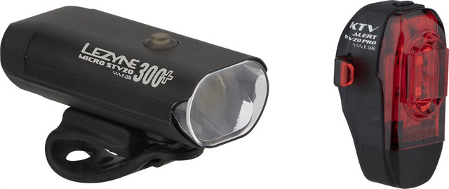 Lezyne Micro 300 + KTV Drive Beleuchtungsset mit StVZO-Zulassung - schwarz/300 Lumen