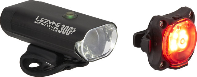 Lezyne Micro 300 + Zecto Beleuchtungsset mit StVZO-Zulassung - schwarz/300 Lumen