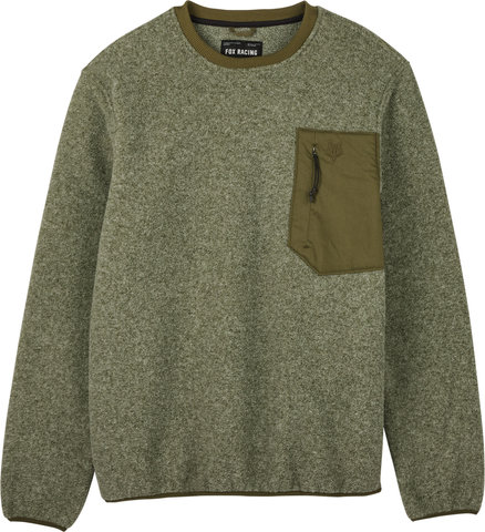 Fox Head Survivalist Sherpa Fleece Crew Sweater - olive green/M