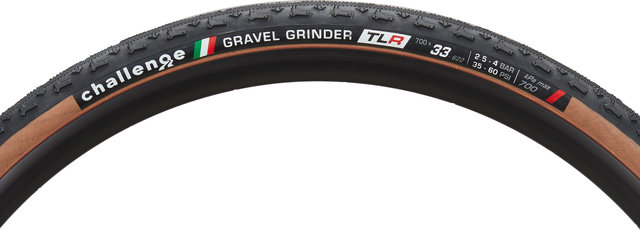 Challenge Gravel Grinder Race TLR 28" Folding Tyre - black-brown/33-622 (700x33c)