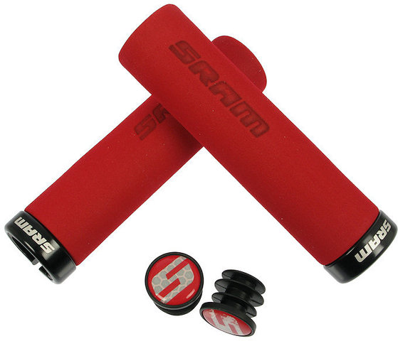 SRAM Poignées Lockring Foam - rouge-noir/129 mm