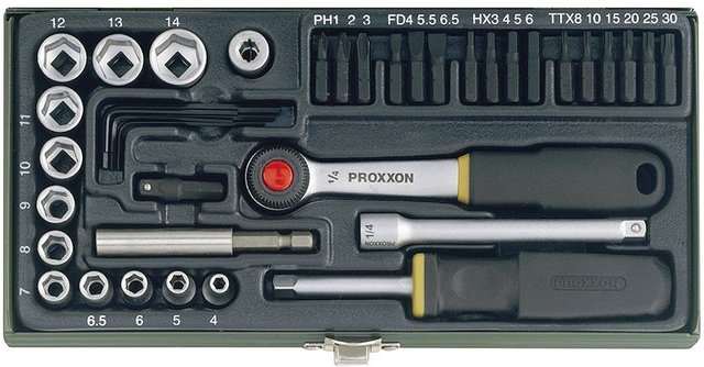 Proxxon 1/4" Precision Mechanics Set, 39 pieces - black-silver/universal