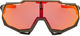 100% Lunettes de Sport Speedtrap Hiper - soft tact black/hiper red multilayer mirror