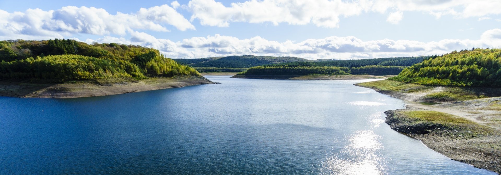 Numerous man-made lakes lie along the route through Eifel and Ardennes. 