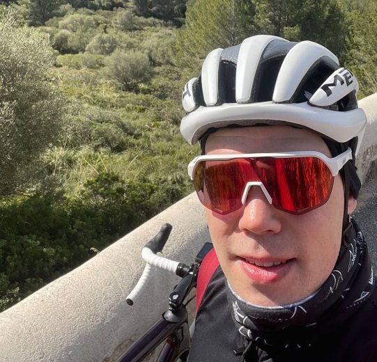 Selfie von Jonas auf einer seiner Touren auf Mallorca.