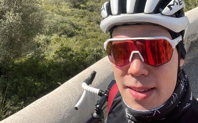 Selfie von Jonas auf einer seiner Touren auf Mallorca.