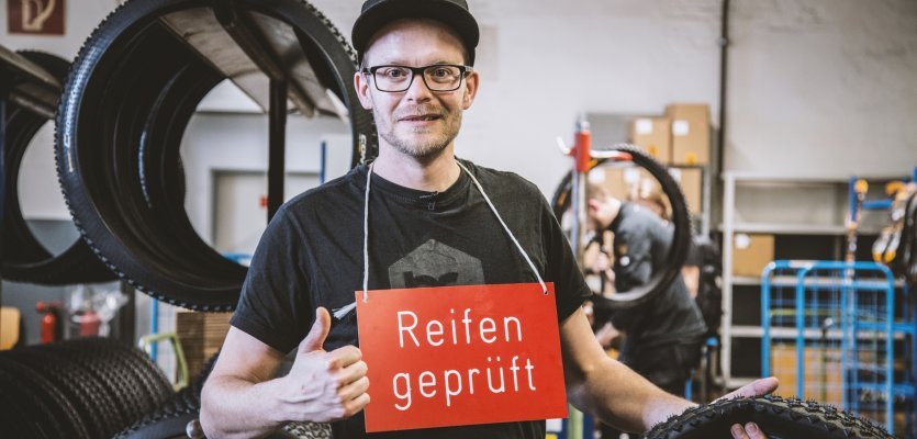 The sign says it all, 'Tyre Tested.' at the Continental Factory in Korbach, Germany.