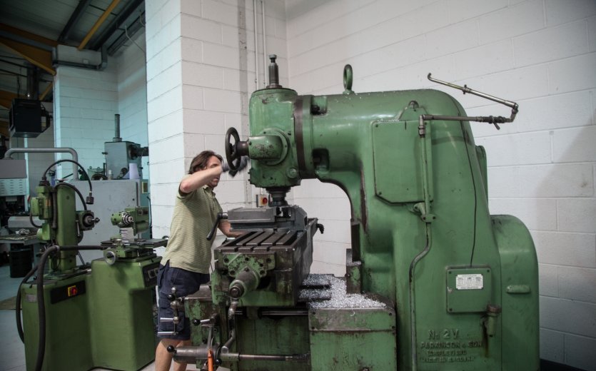 An old lathe still doing its duty.